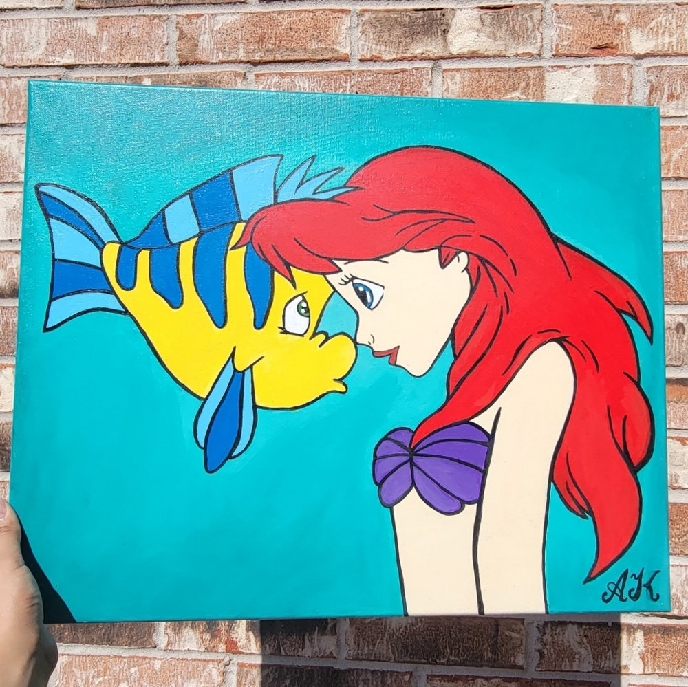Little mermaid acrylic  painting